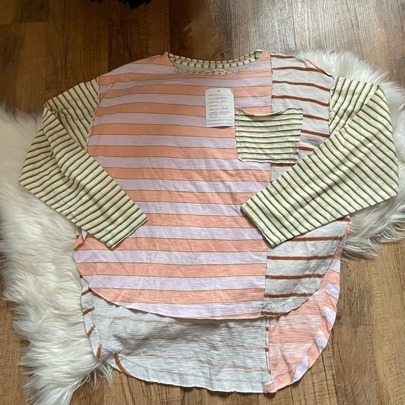 FREE PEOPLE Pastel Combo Printed Long Sleeve Top - Picture 2 of 4